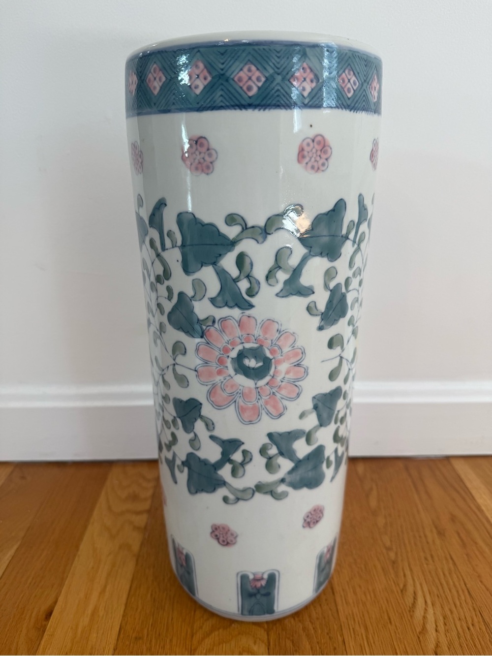 VINTAGE CHINTZ FLORAL CERAMIC UMBRELLA STAND